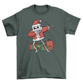 Santa Claus Skeleton dabbing with funny Christmas gifts holiday