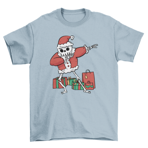 Santa Claus Skeleton dabbing with funny Christmas gifts holiday